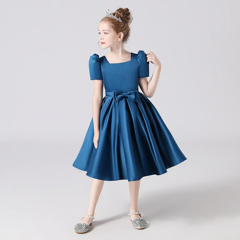 Girls' Dress Princess Dress Girls' Birthday Show Dress Dress Fashion Bubble Sleeve 2022 New